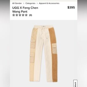 NWT UGG Feng Chen Wang Pant Unisex Size L Style 1143273 Color Beige & Brown